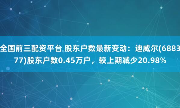 全国前三配资平台 股东户数最新变动：迪威尔(688377)股东户数0.45万户，较上期减少20.98%